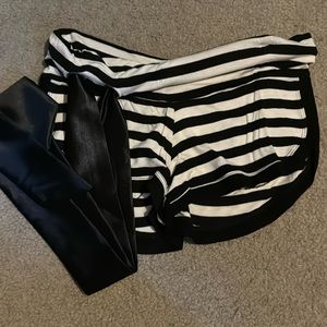 Cute booty lounge- black stripes with satin tie